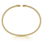 21K Yellow Gold Diamond Bujukan Bead Split Bangle - Image 4