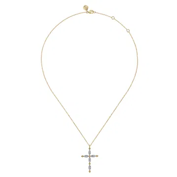 14K-Yellow-Gold-Bujukan-Diamond-Cross-Pendant-Necklace~NK7801Y45JJ-2 14K Yellow Gold Bujukan Diamond Cross Pendant Necklace - Image 3