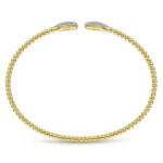 21K Yellow Gold Bujukan Diamond Teardrops Bangle - Image 3
