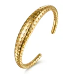 Elegant 21K Yellow Gold Graduated Cuff Bracelet - Image 3