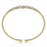 21K Yellow-White Gold Bujukan Diamond Stations Bangle - Image 4