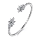 18K White Gold Diamond Bangle - Image 3