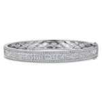 Classic 21K White Gold Diamond-Set Bangle - Image 3
