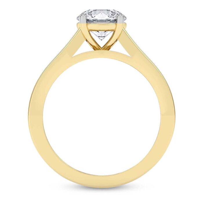 Yellow Gold Irene Side Stone Lab Diamond Ring - Image 2