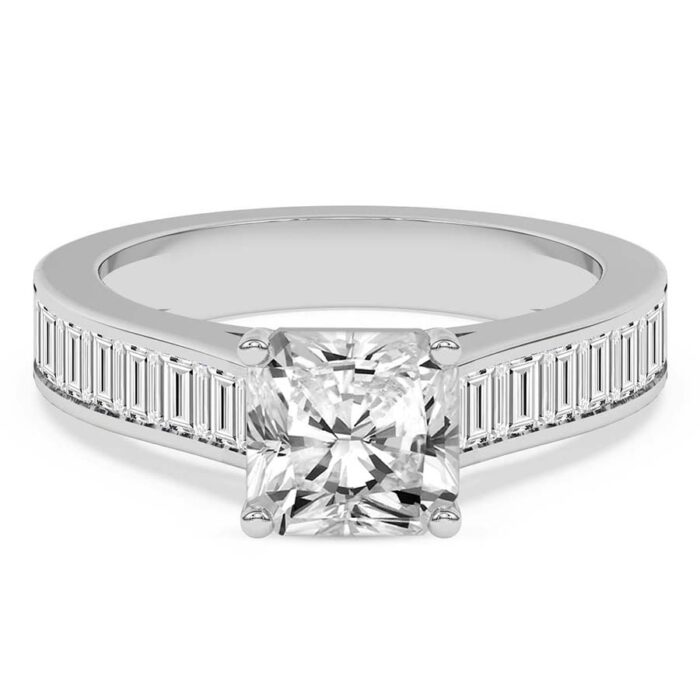 White Gold Irene Side Stone Lab Diamond Ring - Image 4