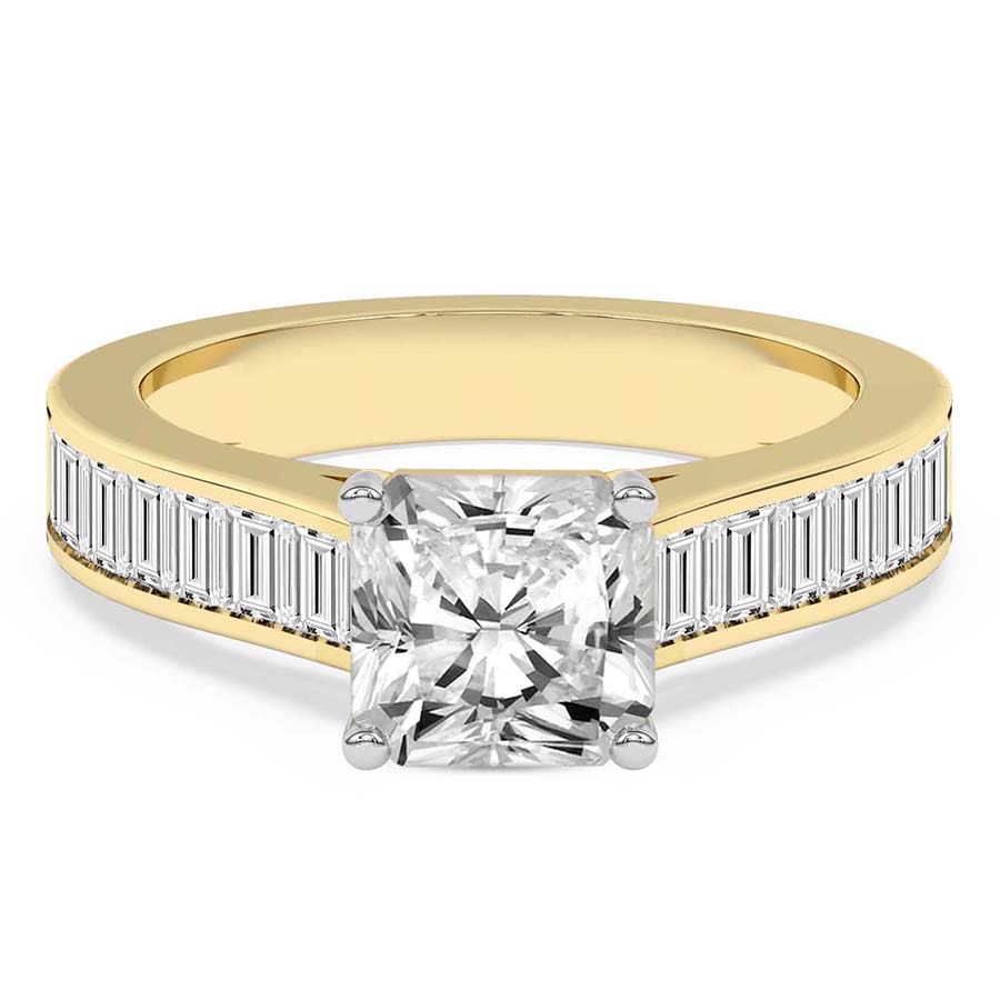 AFDRE39804-D56_RADIANT Yellow Gold Irene Side Stone Lab Diamond Ring - Image 4