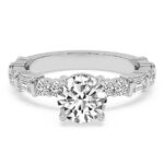 White Gold Enchanted Bliss Side Stone Lab Diamond Ring - Image 2