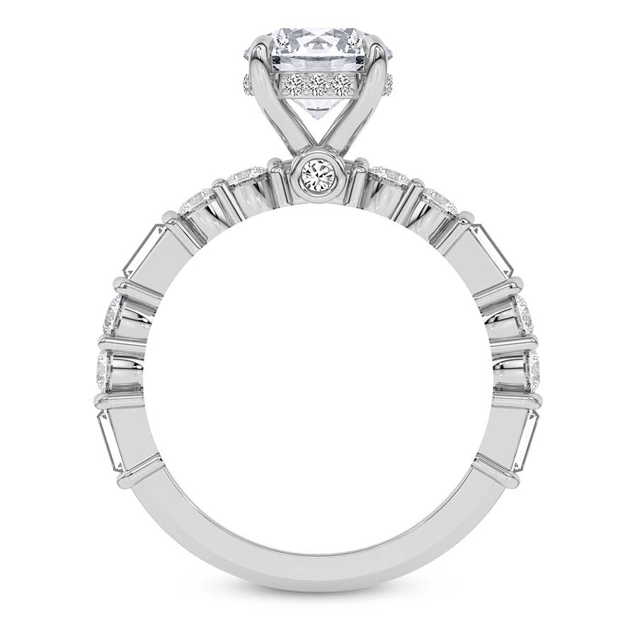 AFDRE40004-A07 White Gold Enchanted Bliss Side Stone Lab Diamond Ring - Image 3