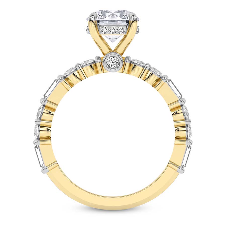 AFDRE40004-A08 Yellow Gold Enchanted Bliss Side Stone Lab Diamond Ring - Image 3