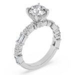 White Gold Enchanted Bliss Side Stone Lab Diamond Ring - Image 4