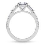 White Gold Opalina Charm Side Stone Lab Diamond Ring - Image 2