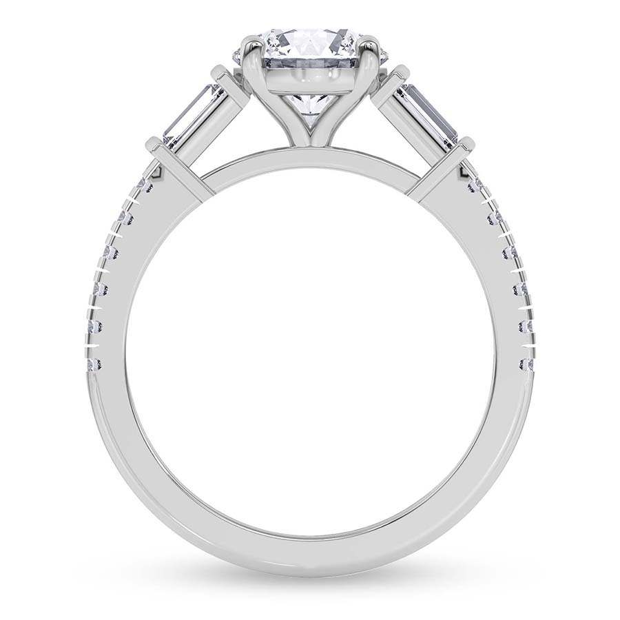 AFDRE40204-A07 White Gold Opalina Charm Side Stone Lab Diamond Ring - Image 2