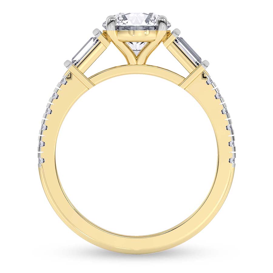 AFDRE40204-A08 Yellow Gold Opalina Charm Side Stone Lab Diamond Ring - Image 2