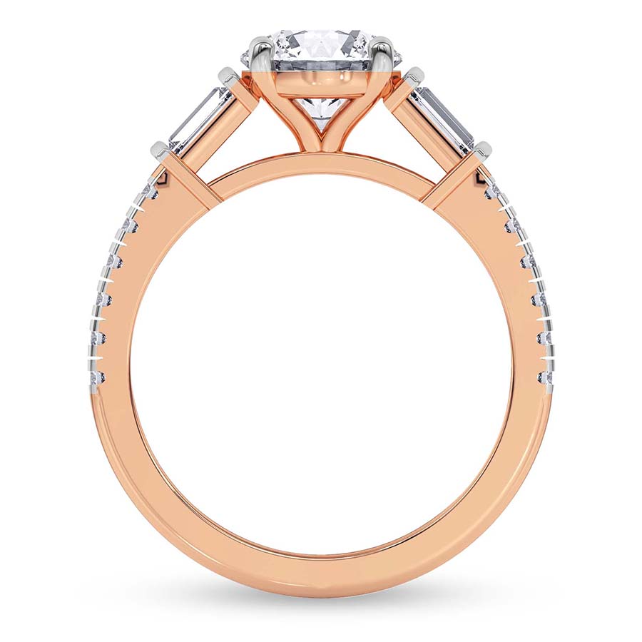 AFDRE40204-A09 Rose Gold Opalina Charm Side Stone Lab Diamond Ring - Image 2