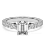 White Gold Opalina Charm Side Stone Lab Diamond Ring - Image 4