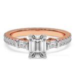 Rose Gold Opalina Charm Side Stone Lab Diamond Ring - Image 4