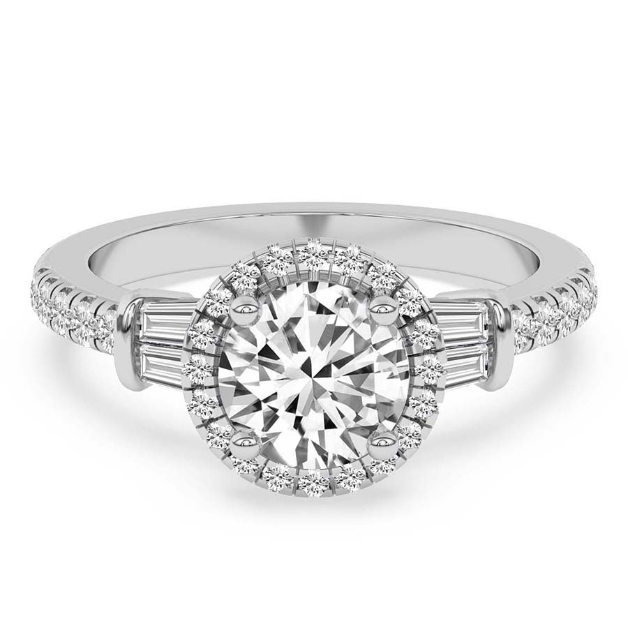 AFDRE40404-A01 White Gold Liora Cascade Halo Lab Diamond Ring - Image 2