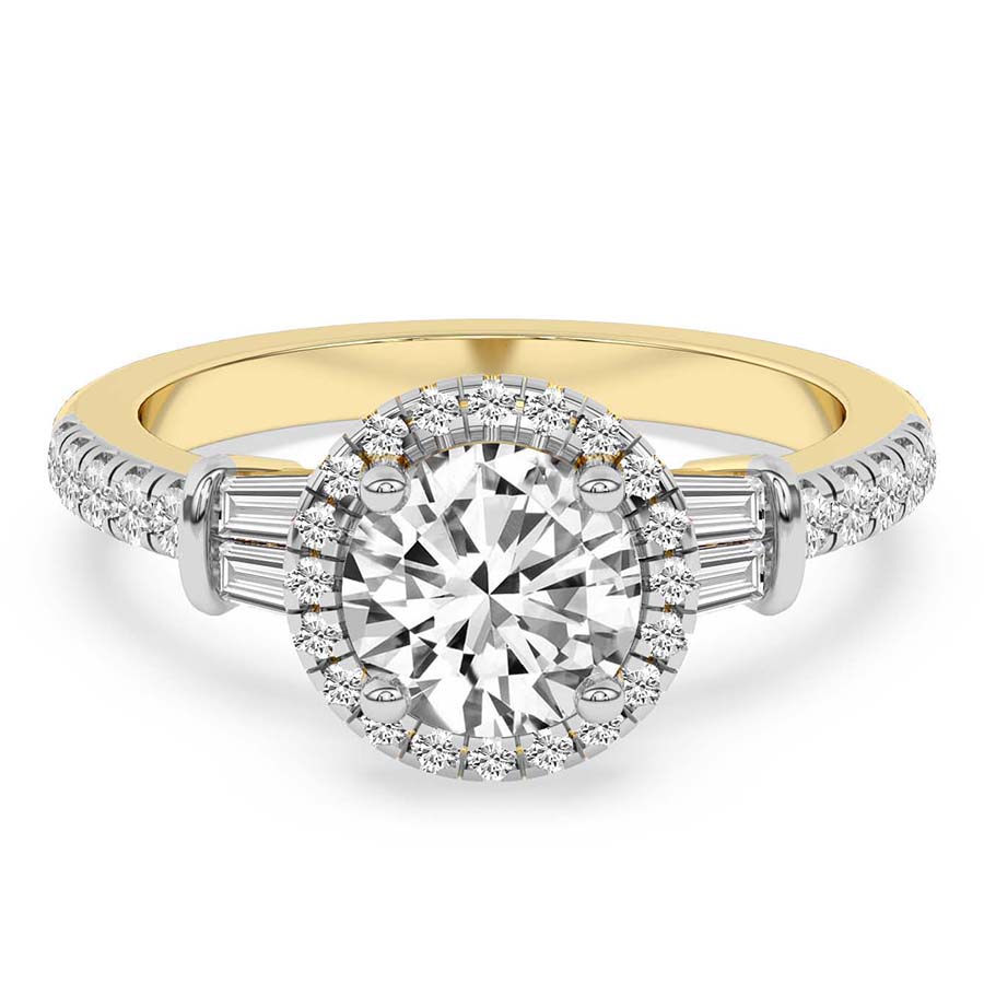 AFDRE40404-A02 (1) Yellow Gold Liora Cascade Halo Lab Diamond Ring - Image 2