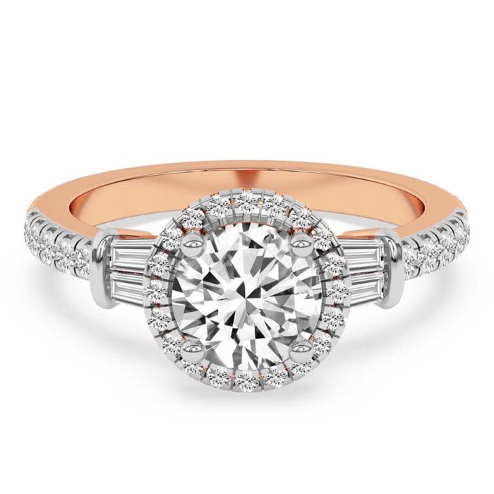 Rose Gold Liora Cascade Halo Lab Diamond Ring - Image 2