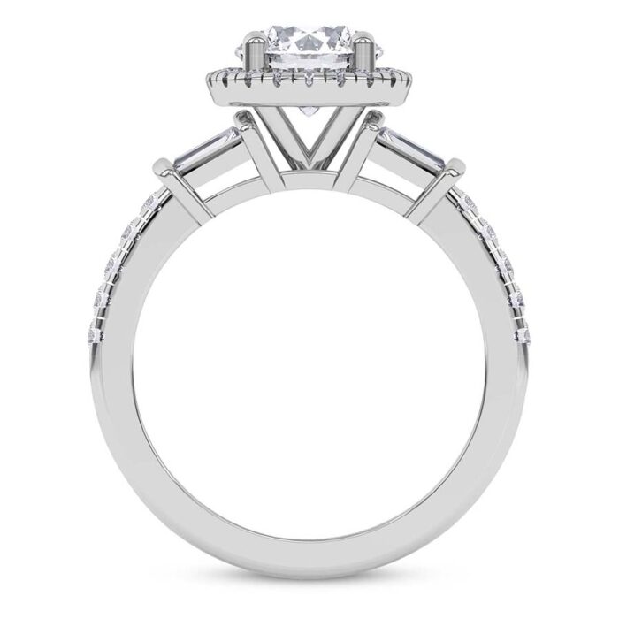 White Gold Liora Cascade Halo Lab Diamond Ring - Image 3