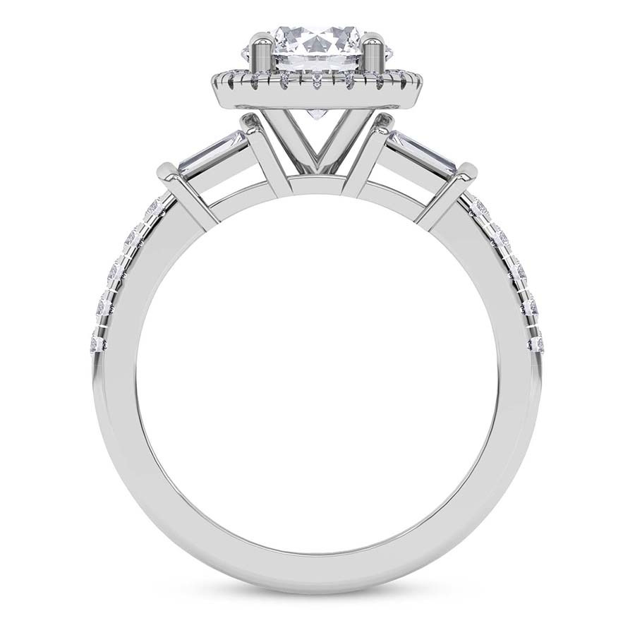 AFDRE40404-A07 White Gold Liora Cascade Halo Lab Diamond Ring - Image 3