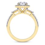 Yellow Gold Liora Cascade Halo Lab Diamond Ring - Image 4