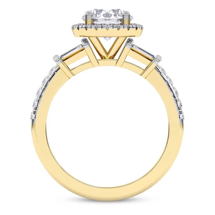 Yellow Gold Liora Cascade Halo Lab Diamond Ring - Image 4