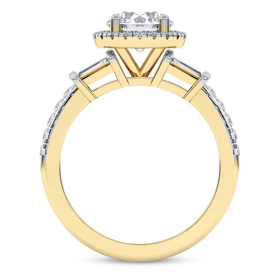 AFDRE40404-A08 Yellow Gold Liora Cascade Halo Lab Diamond Ring - Image 4