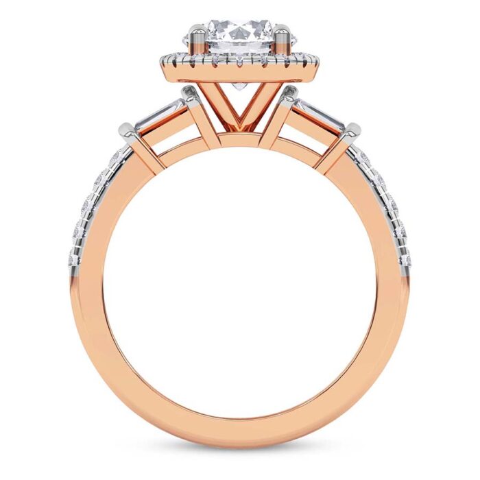 Rose Gold Liora Cascade Halo Lab Diamond Ring - Image 3