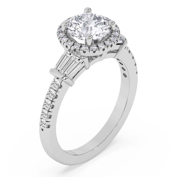 White Gold Liora Cascade Halo Lab Diamond Ring - Image 4