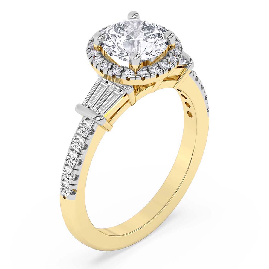AFDRE40404-A11 Yellow Gold Liora Cascade Halo Lab Diamond Ring - Image 5