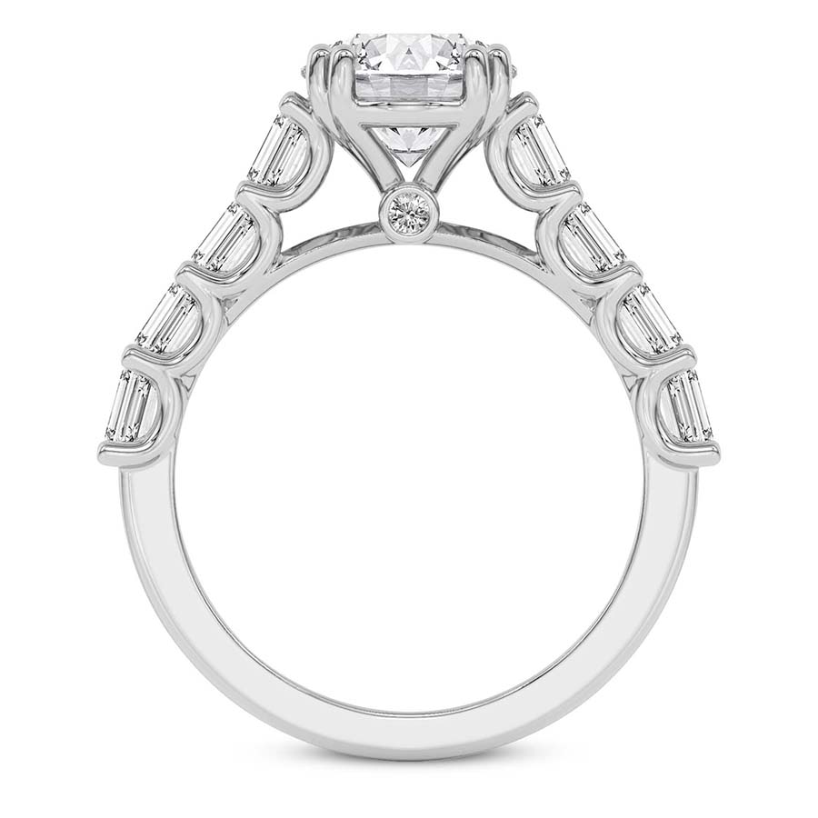 AFDRE44204-A07 White Gold Florence Side Emerald Lab Diamond Ring - Image 2