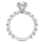 White Gold Giselle Side Emerald Lab Diamond Ring - Image 3