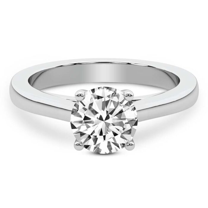 White Gold Teagan Solitaire 1.5mm Lab Diamond Ring - Image 2