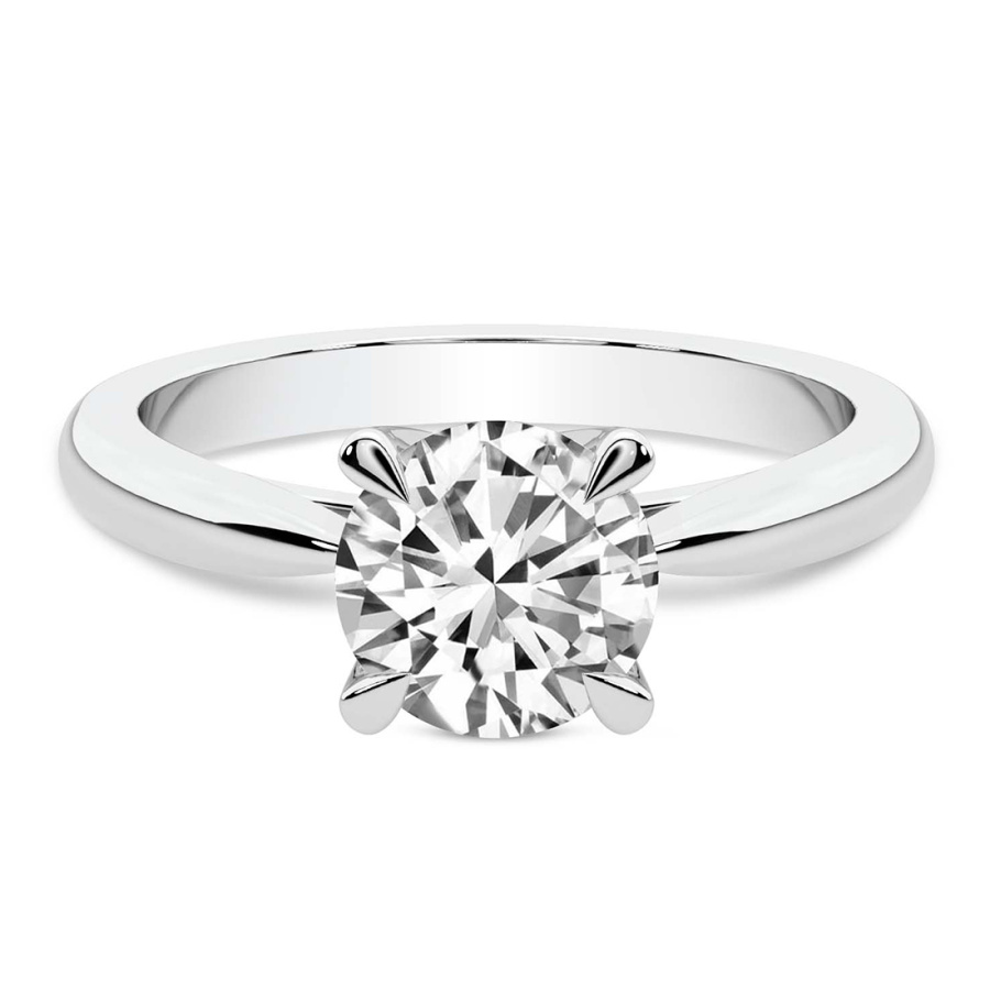 AFDRE45004-A01 White Gold Azalea Classic Solitaire 1.5mm Lab Diamond Ring - Image 2