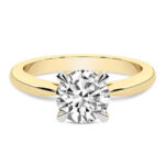 Yellow Gold Azalea Classic Solitaire 1.5mm Lab Diamond Ring - Image 2