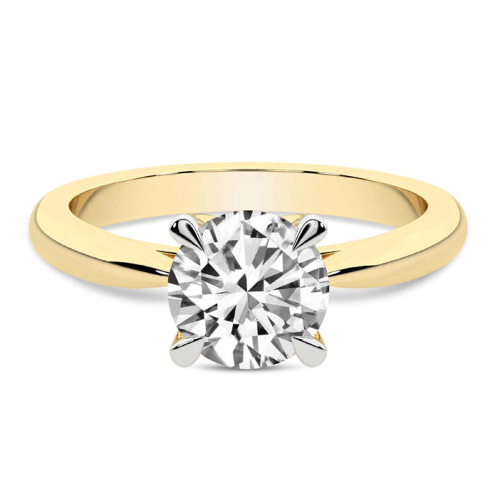 Yellow Gold Azalea Classic Solitaire 1.5mm Lab Diamond Ring - Image 2