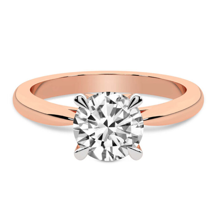 Rose Gold Azalea Classic Solitaire 1.5mm Lab Diamond Ring - Image 1