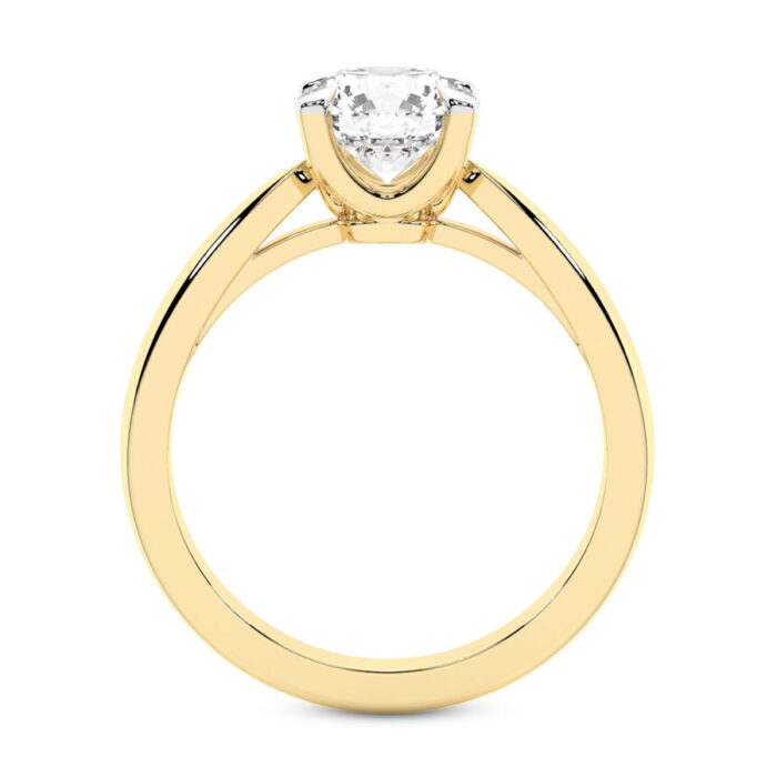 Yellow Gold Azalea Classic Solitaire 1.5mm Lab Diamond Ring - Image 3