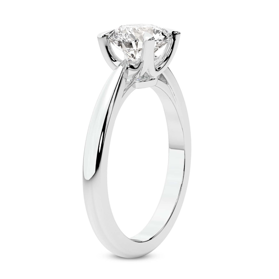 AFDRE45004-A10 White Gold Azalea Classic Solitaire 1.5mm Lab Diamond Ring - Image 4
