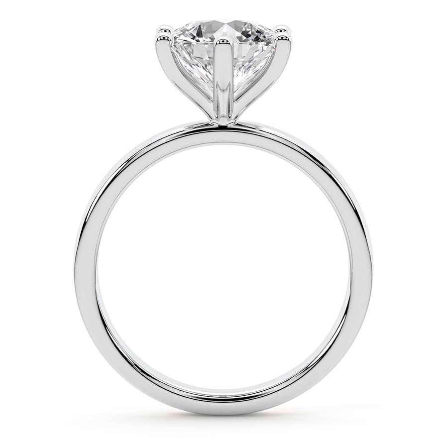 AFDRE45404-A07 White Gold Six Prong Solitaire 1.5mm Lab Diamond Ring - Image 2
