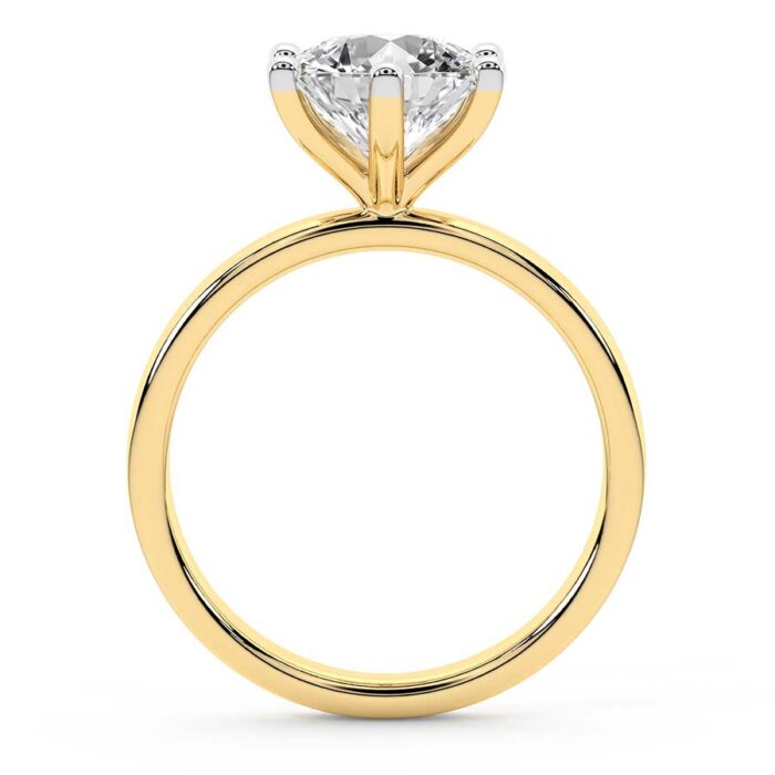 Yellow Gold Six Prong Solitaire 1.5mm Lab Diamond Ring - Image 2