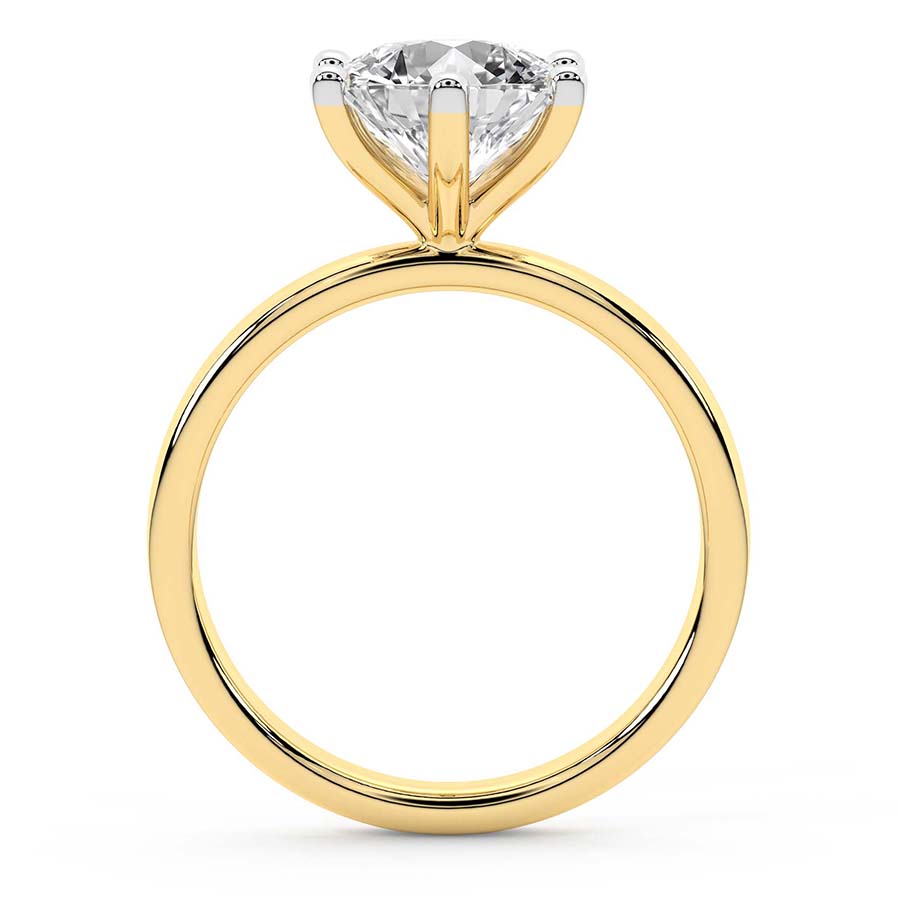AFDRE45404-A08 Yellow Gold Six Prong Solitaire 1.5mm Lab Diamond Ring - Image 2