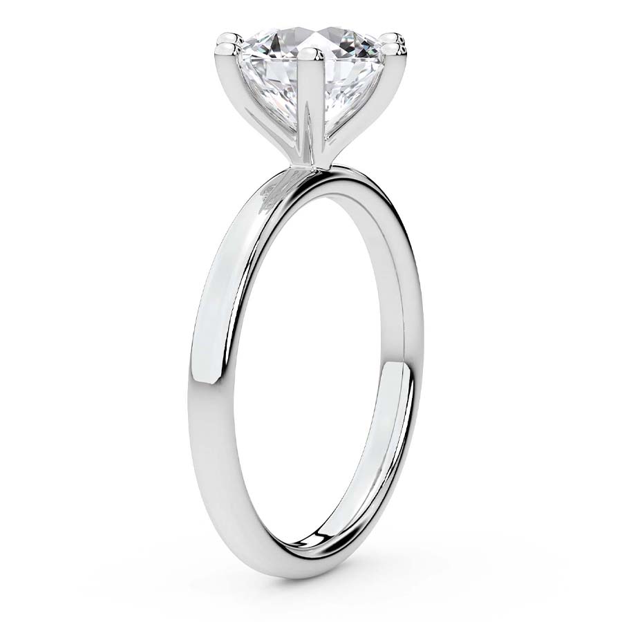 AFDRE45404-A10 White Gold Six Prong Solitaire 1.5mm Lab Diamond Ring - Image 3