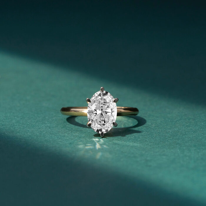 Yellow Gold Six Prong Solitaire 1.5mm Lab Diamond Ring - Image 4