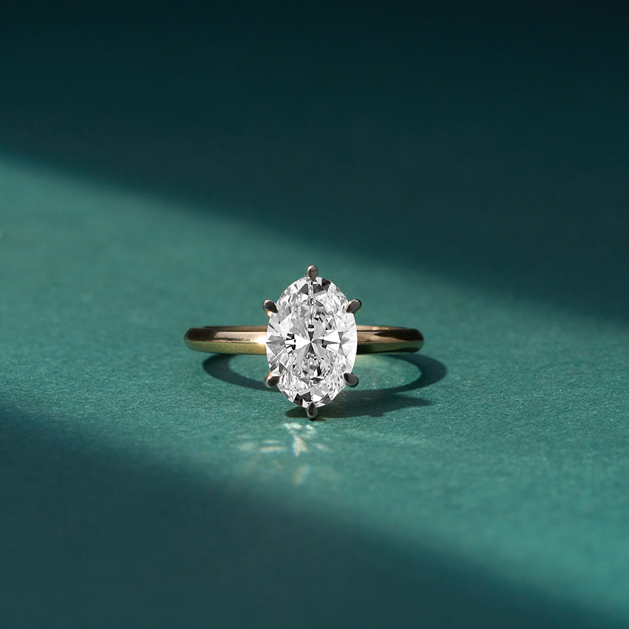 AFDRE45404-A14 Yellow Gold Six Prong Solitaire 1.5mm Lab Diamond Ring - Image 4