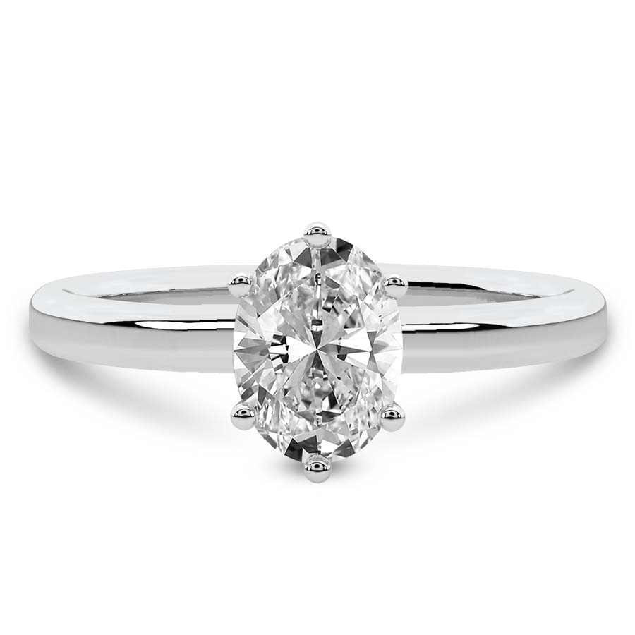 AFDRE45404-D52_OVAL White Gold Six Prong Solitaire 1.5mm Lab Diamond Ring - Image 4