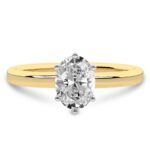 Yellow Gold Six Prong Solitaire 1.5mm Lab Diamond Ring