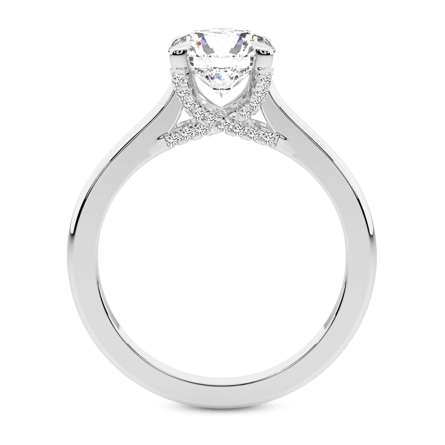 AFDRE45604-A07 White Gold Agnes Criss cross Prong Solitaire 1.5mm Lab Diamond Ring - Image 2