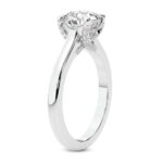 White Gold Agnes Criss cross Prong Solitaire 1.5mm Lab Diamond Ring - Image 3
